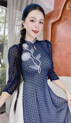 Áo Dài 4 Tà Cành Hồng Sương AD9003.2944 (áo lẻ)