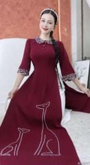 Áo Dài 2 Con Hưu AD2941 (áo lẻ)