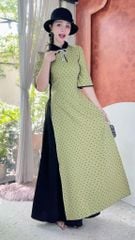 Áo Dài Cotton Ngọc Ruy Băng+PK AD9002.2935 (áo lẻ)