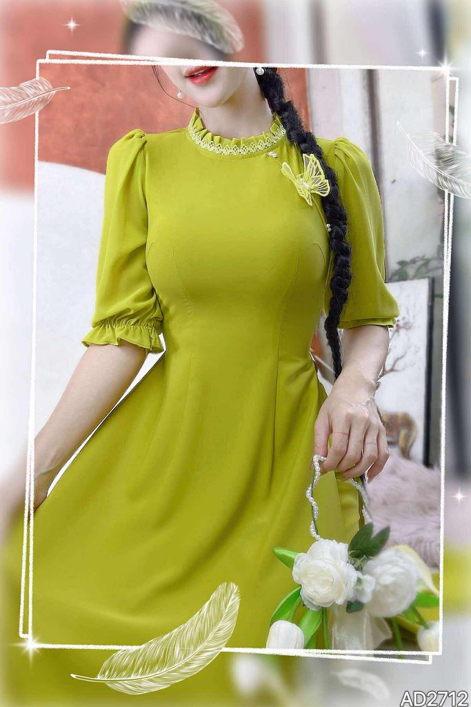 Áo Dài Mg Bướm Lưới Kim AD2712 (áo lẻ)