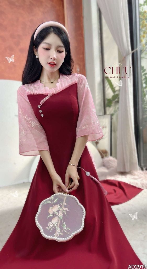 Áo Dài Hạt Sương Mai AD9001.2919 (áo lẻ)