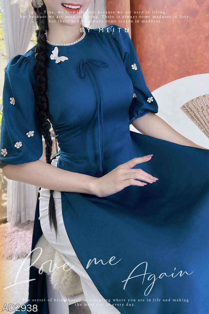 Áo Dài Cánh Hoa Xoay AD9001.2938 (áo lẻ)