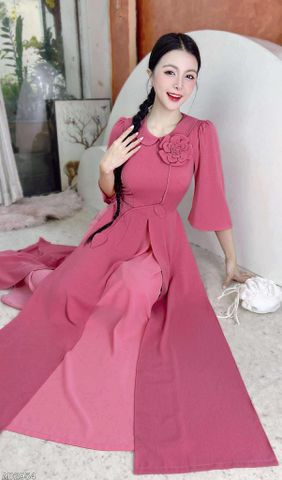 Áo Dài 3T Cành Hoa Nở Tươi+PK AD2954 (áo lẻ)