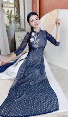 Áo Dài 4 Tà Cành Hồng Sương AD9003.2944 (áo lẻ)