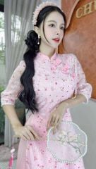 Áo Dài 4 Tà 3 Nơ Ren AD9003.2867 (áo lẻ)