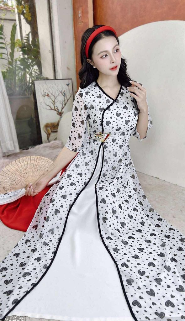 Áo Dài 4 Tà Chiếc Quạt Tiên AD2951 (áo lẻ)