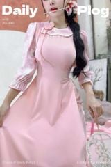 Áo Dài Bánh Quy Hoa Hồng+PK AD2948 (áo lẻ)