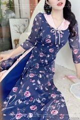 Áo Dài 4T Cổ Sen Gạo Nếp AD2884 (áo lẻ)