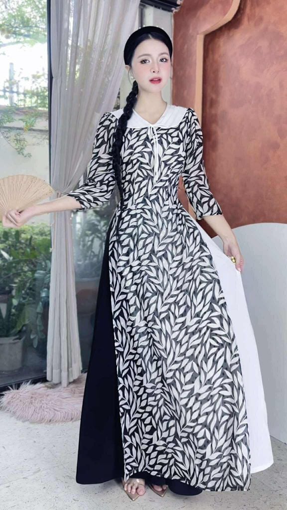 Áo Dài 4T Cổ Sen Gạo Nếp AD2884 (áo lẻ)