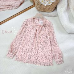 Áo Sơ Mi Nơ Đuôi Hạt Châu A2933