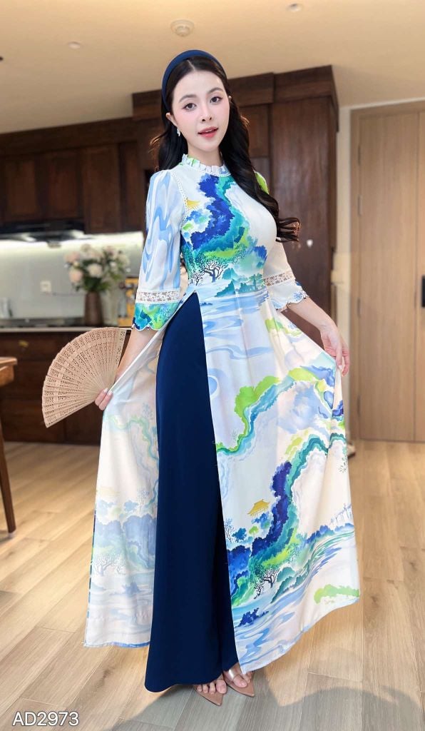 Áo Dài Tay Ngọc Lúc Lắc AD9002.2973 (áo lẻ)