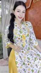 Áo Dài Cổ V Đô Vuông AD9002.1631 (áo lẻ)