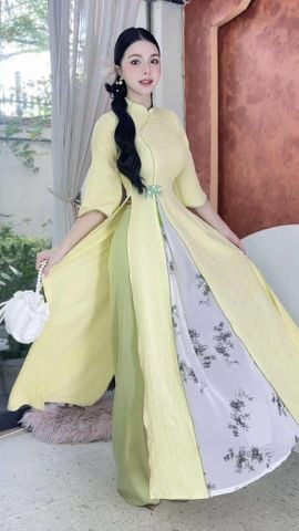 Áo Dài 2T Trúc Nở Hoa AD2961 (áo lẻ)