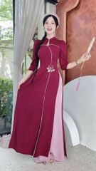 Áo Dài Bông Hoa Lan AD2962 (áo lẻ)