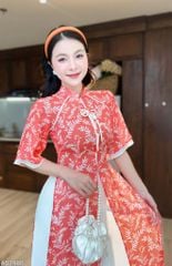 Áo Dài 4 Tà Tứ Thân Nàng Hoa Cỏ Kèm Phụ Kiện AD9003.2980 (áo lẻ)