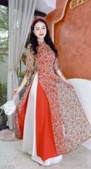 Áo Dài 4T Zik Zik Tay Nơ AD1606 (áo lẻ)