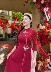 Áo Dài Bông Hoa Lan AD2962 (áo lẻ)