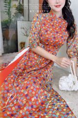 Áo Dài 4T Zik Zik Tay Nơ AD1606 (áo lẻ)