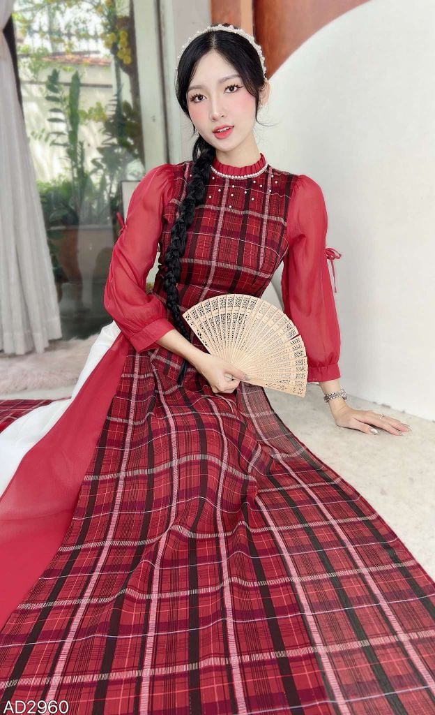 Áo Dài 4 Tà Caro BBR AD9003.2960 (áo lẻ)