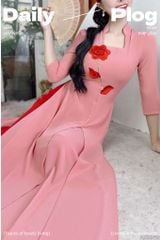 Áo Dài 4 Tà Cánh Ngọc Lá Thêu AD9003.2963 (áo lẻ)