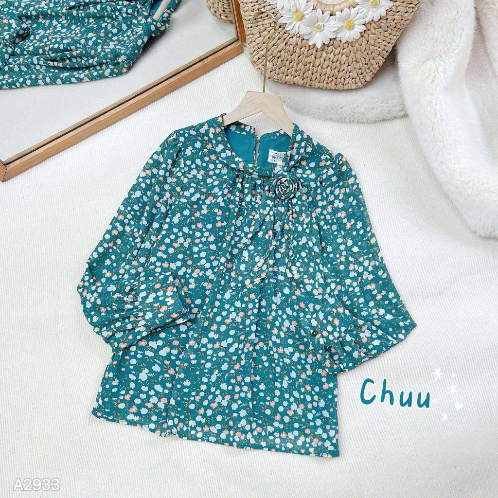 Áo Sơ Mi Nơ Đuôi Hạt Châu A2933