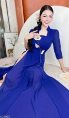 Áo Dài 4 Tà Cánh Ngọc Lá Thêu AD9003.2963 (áo lẻ)