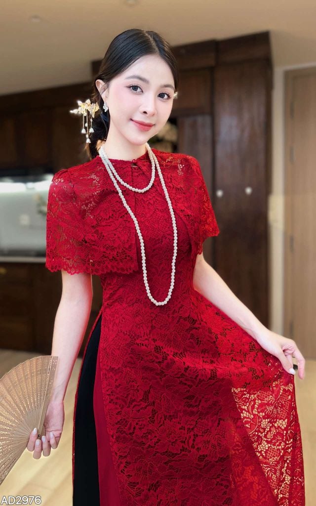 Áo Dài Ren Choàng Luxury AD9003.2976 (áo lẻ)