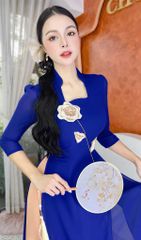 Áo Dài 4 Tà Cánh Ngọc Lá Thêu AD9003.2963 (áo lẻ)