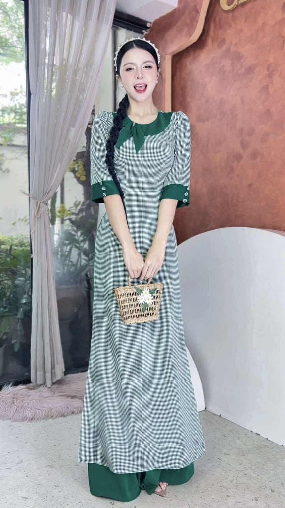 Áo Dài Món Qùa Nơ AD2956 (áo lẻ)