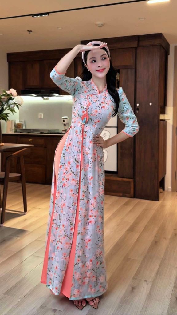 Áo Dài Nụ Tulip Lấp Lánh AD2969 (Áo lẻ)