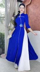 Áo Dài Bông Hoa Lan AD2962 (áo lẻ)