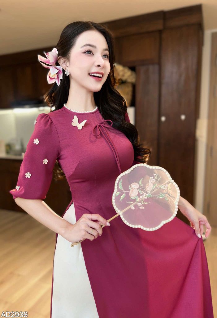 Áo Dài Cánh Hoa Xoay AD9001.2938 (áo lẻ)