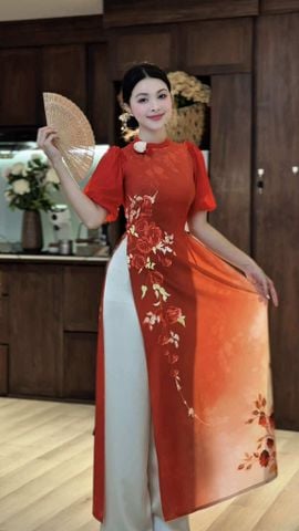 Áo Dài Rose Phượng AD2968 (áo lẻ)