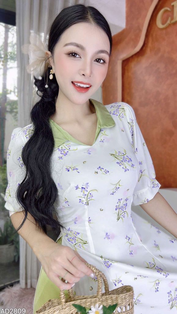 Áo Dài Bí Đao AD9002.2809 (áo lẻ)