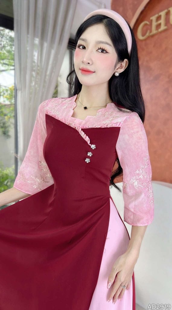 Áo Dài Hạt Sương Mai AD9001.2919 (áo lẻ)