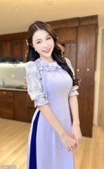 Áo Dài Bánh Quy Hoa Hồng+PK AD2948 (áo lẻ)