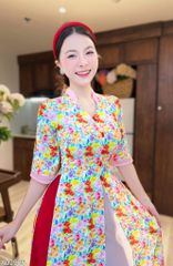 Áo Dài 3 Tà Gió Mang Hoa Về AD2985 (áo lẻ)