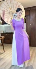 Áo Dài Cổ Bánh Vòng Nơ Kèm Phụ Kiện AD9002.2972 (áo lẻ)