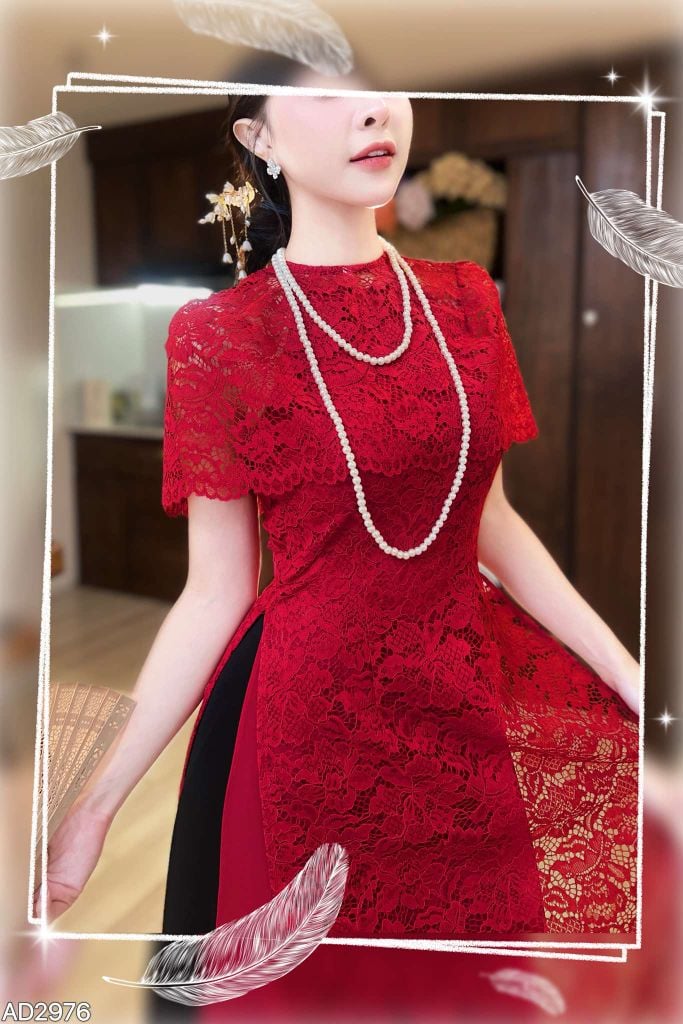 Áo Dài Ren Choàng Luxury AD2976 (áo lẻ)