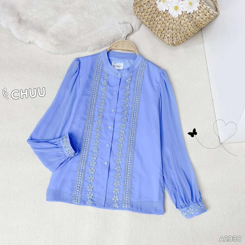 Áo Sơ Mi Tơ Hoa Cỏ Mềm A2938