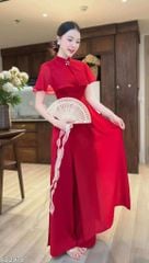Áo Dài Liền Choàng Song Tử Kèm Phụ Kiện AD9001.2978 (áo lẻ)