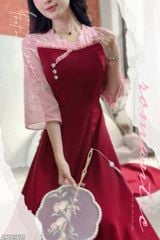 Áo Dài Hạt Sương Mai AD9001.2919 (áo lẻ)