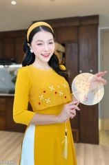Áo Dài Chong Chóng Vàng AD9001.2986 (áo lẻ)