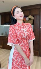 Áo Dài 4 Tà Tứ Thân Nàng Hoa Cỏ Kèm Phụ Kiện AD9003.2980 (áo lẻ)