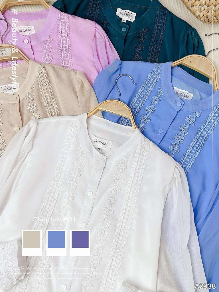 Áo Sơ Mi Tơ Hoa Cỏ Mềm A2938