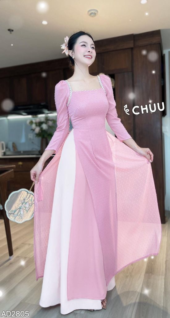 Áo Dài 4 Tà Ngọc Ruby AD2805 (Áo lẻ)