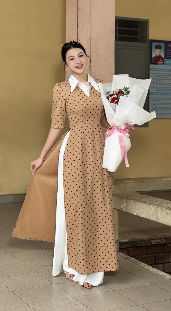 Áo Dài Bi + Cổ Sơ Mi AD2994 (áo lẻ)