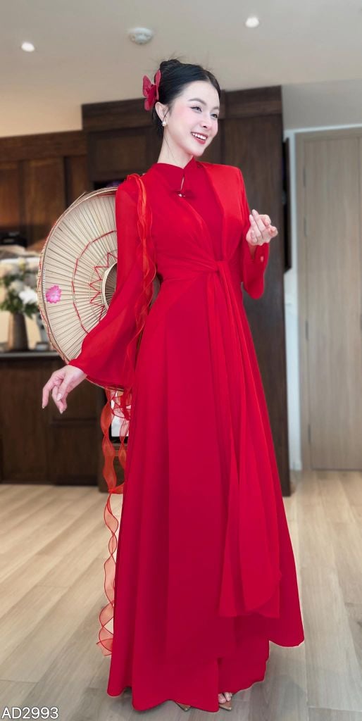 Set Áo Dài 4T Mộng Dưới Trăng + CHOÀNG + PK AD2993 (áo lẻ)