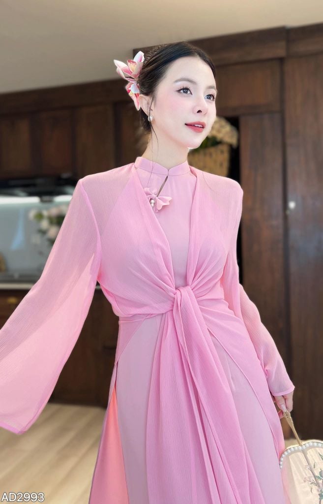 Set Áo Dài 4T Mộng Dưới Trăng + CHOÀNG + PK AD2993 (áo lẻ)