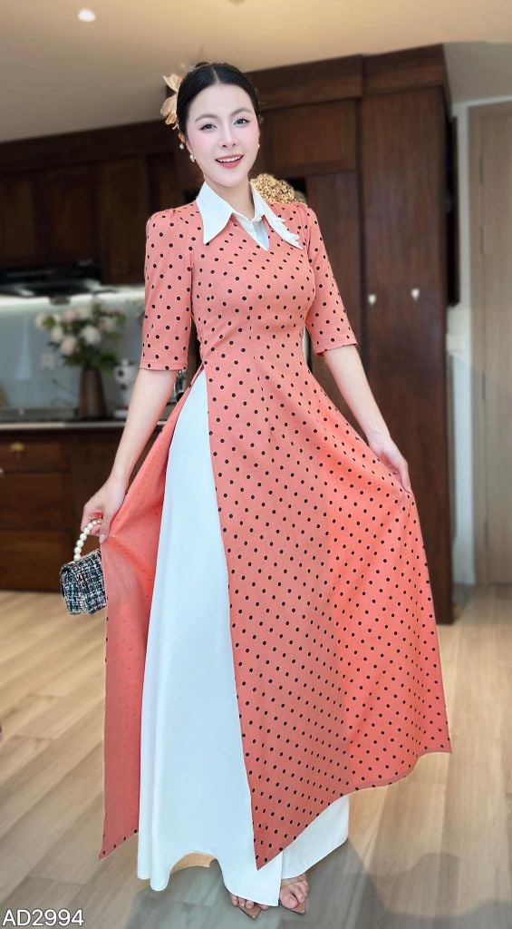Áo Dài Bi + Cổ Sơ Mi AD2994 (áo lẻ)